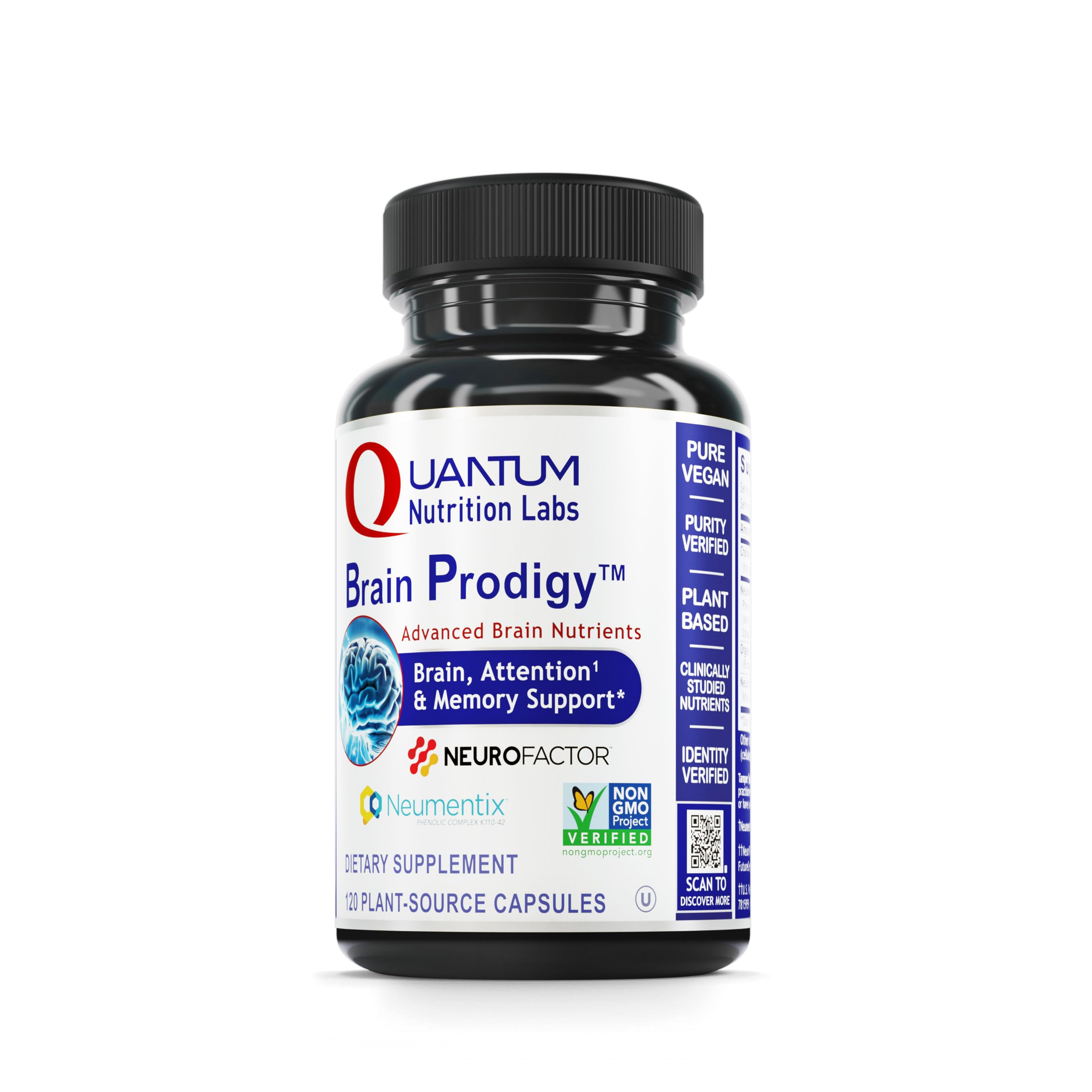 Brain Prodigy bottle and label by Quantum Nutrition Labs