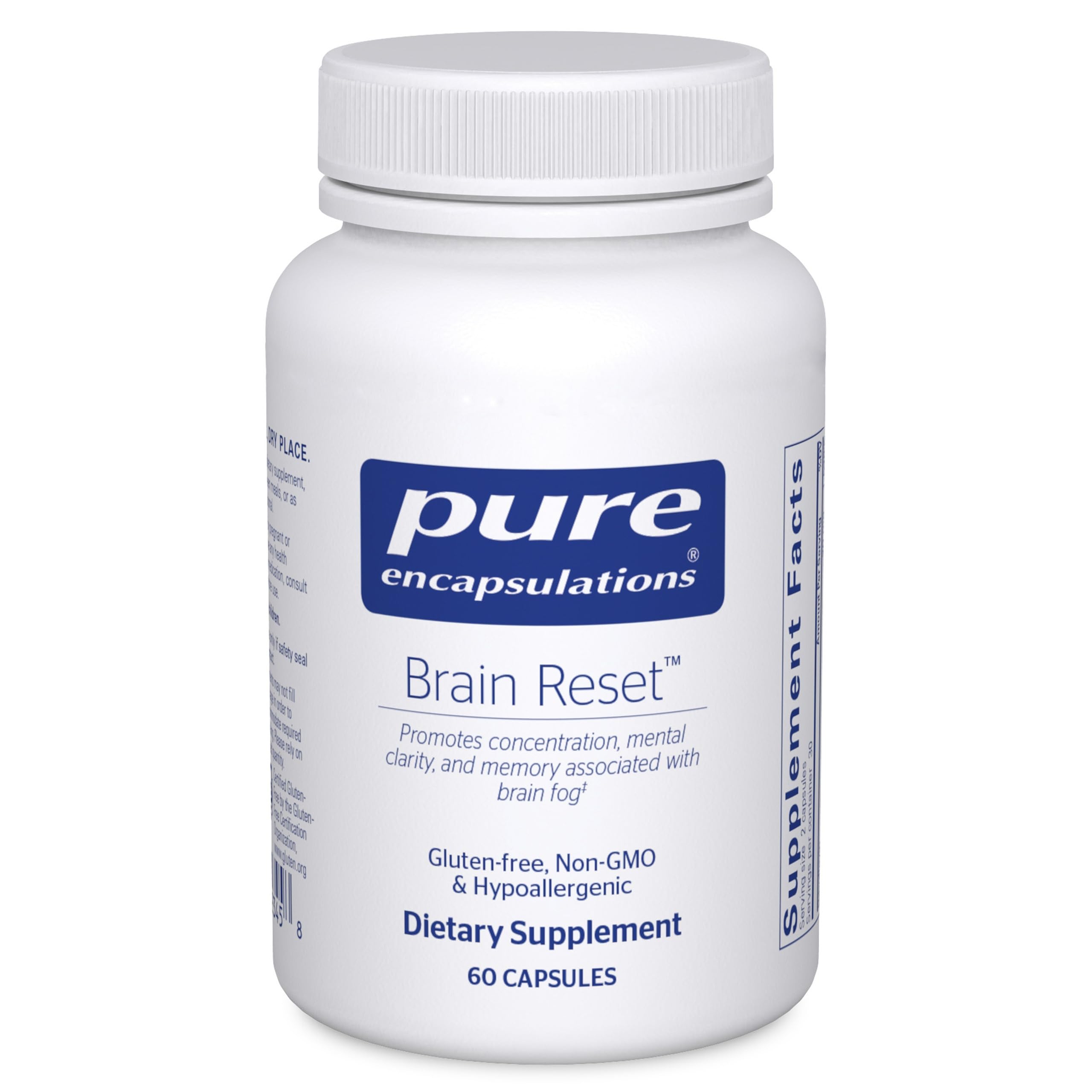 Pure Encapsulations Brain Reset bottle and capsules