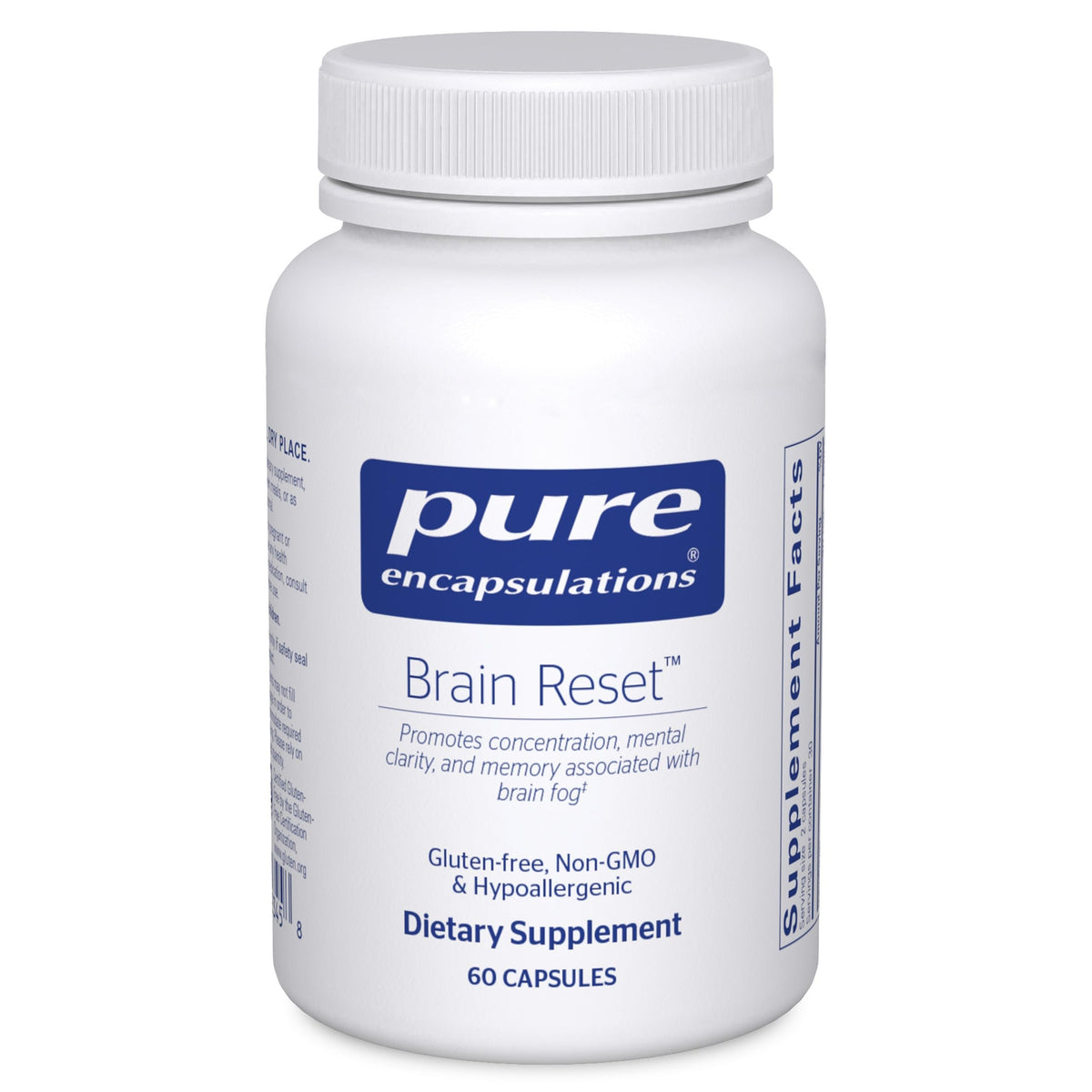 Pure Encapsulations Brain Reset bottle and capsules