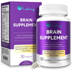 Kedicy Brain Supplements bottle and capsules