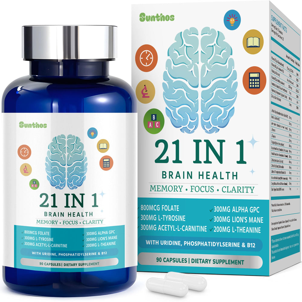 21-in-1 brain supplement bottle with capsules