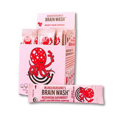 Brain Wash Mushroom Superboost carton label close-up