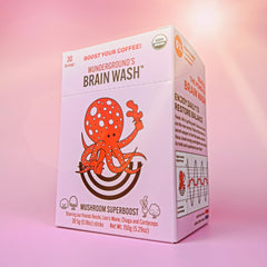 Organic four-mushroom blend ingredients on packaging