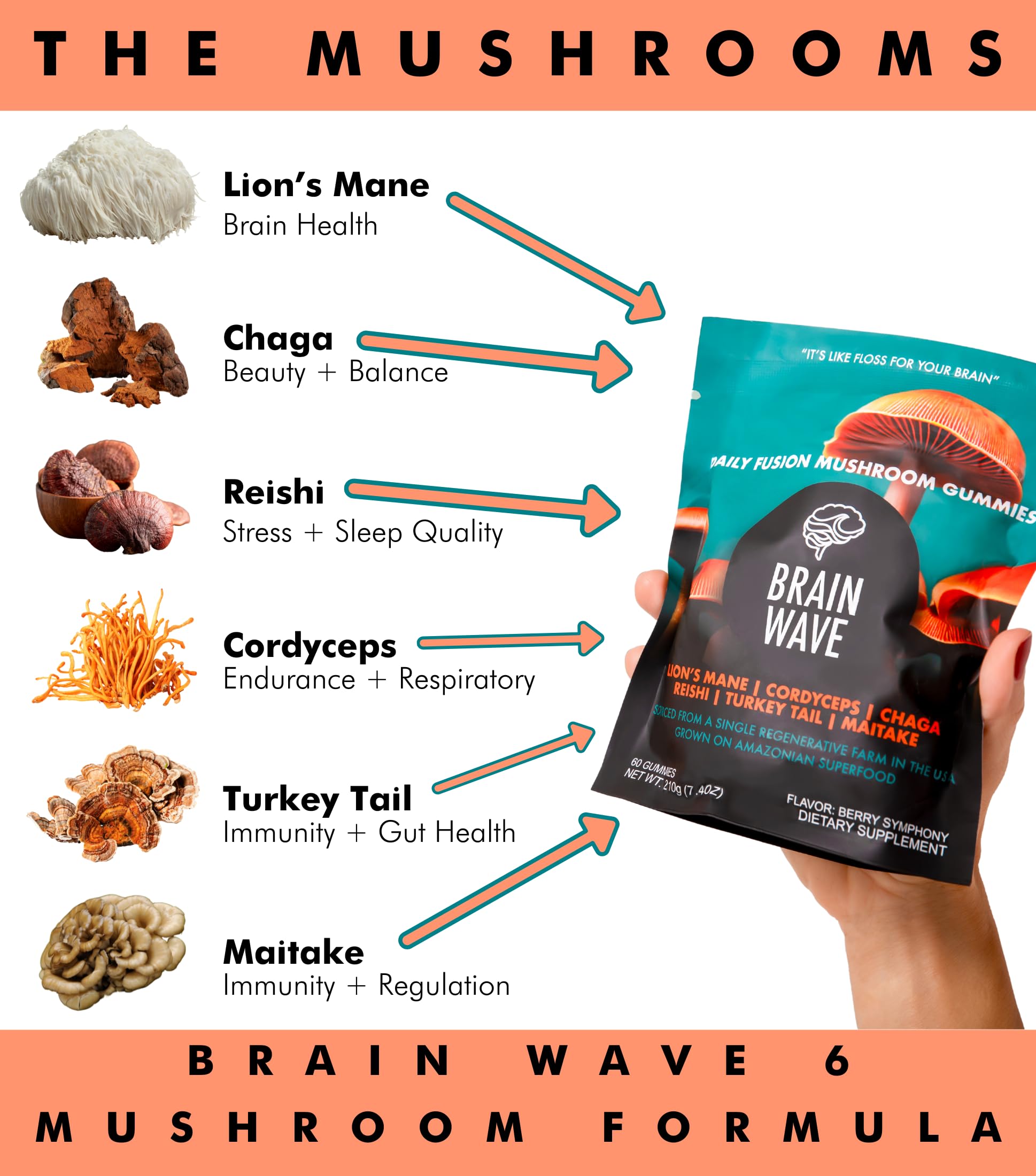 Brain Wave bottle with 60 gummies