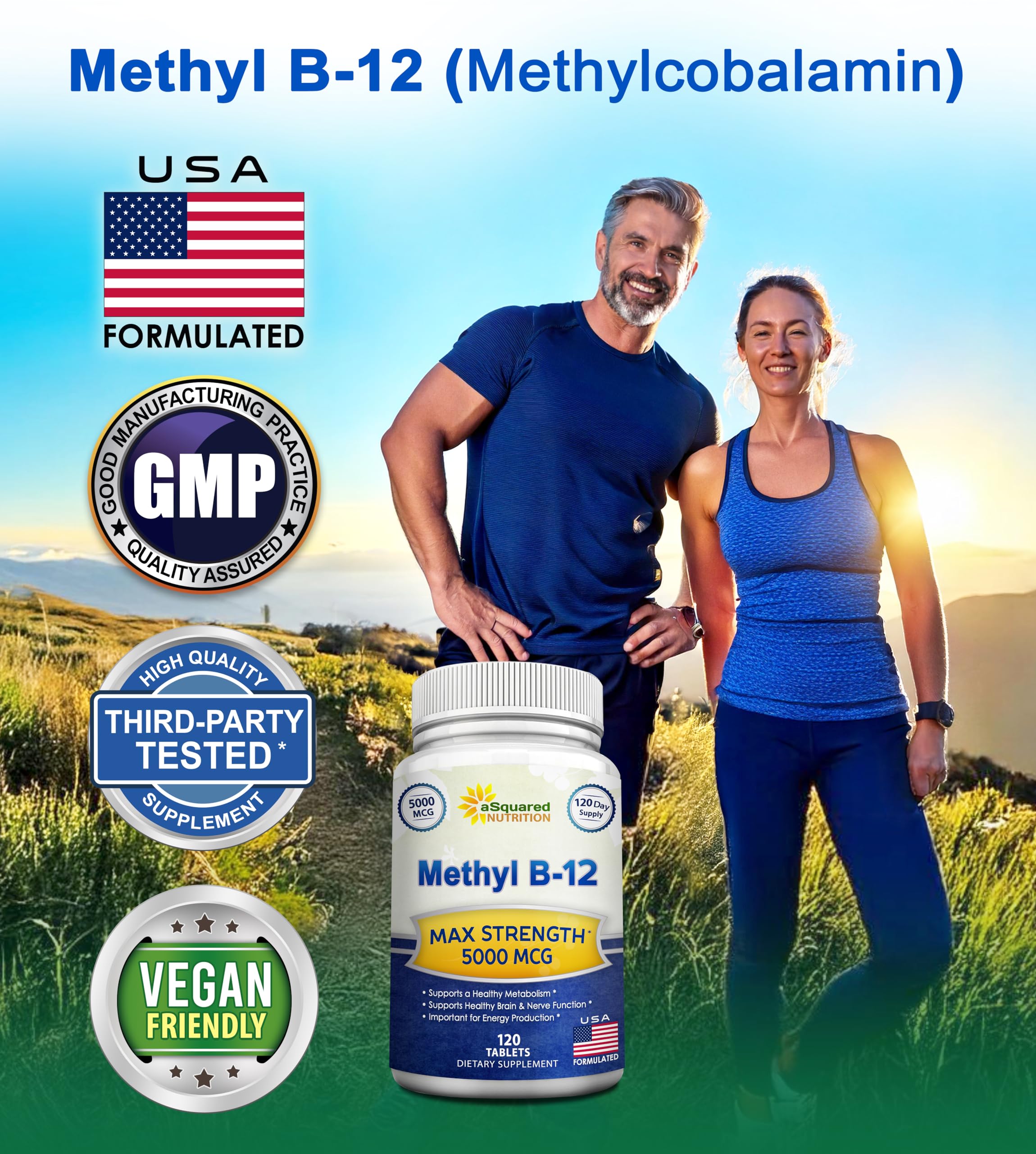 Brain health support with Vitamin B12 methylcobalamin