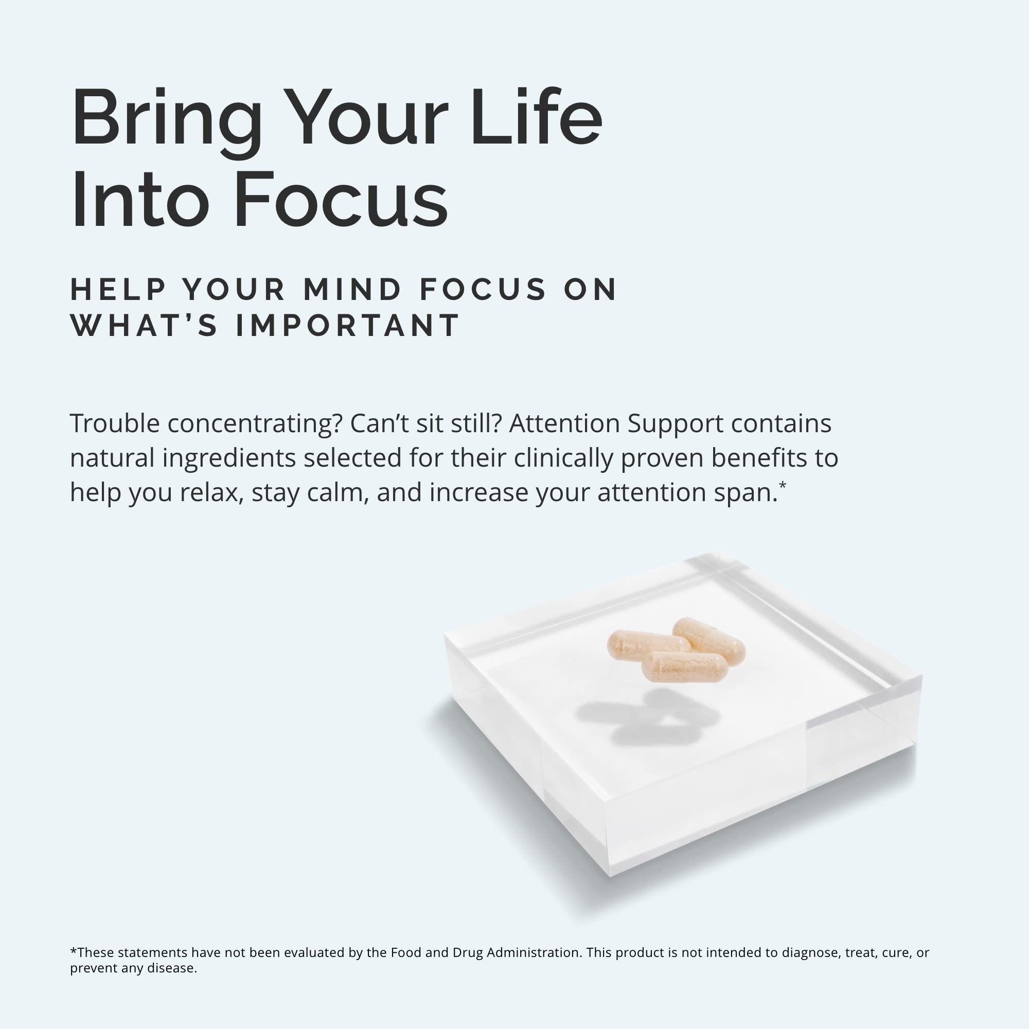 Graphic illustration of focus and calm associated with Attention Support