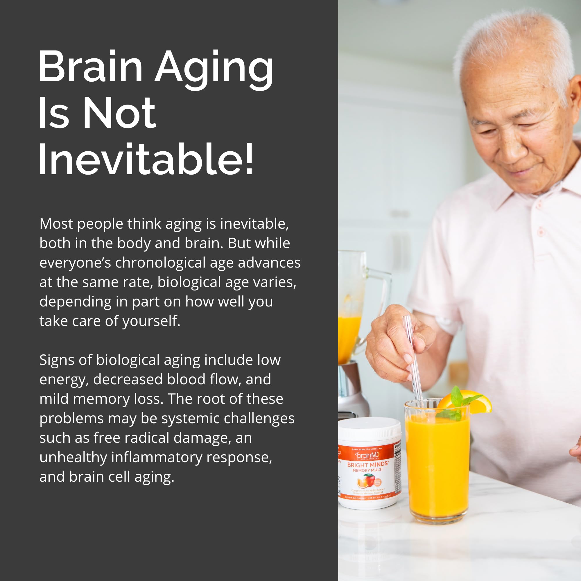 Nutrition facts for BrainMD BRIGHT MINDS Memory Multi