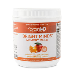 BrainMD BRIGHT MINDS Memory Multi Orange Mango powder tub