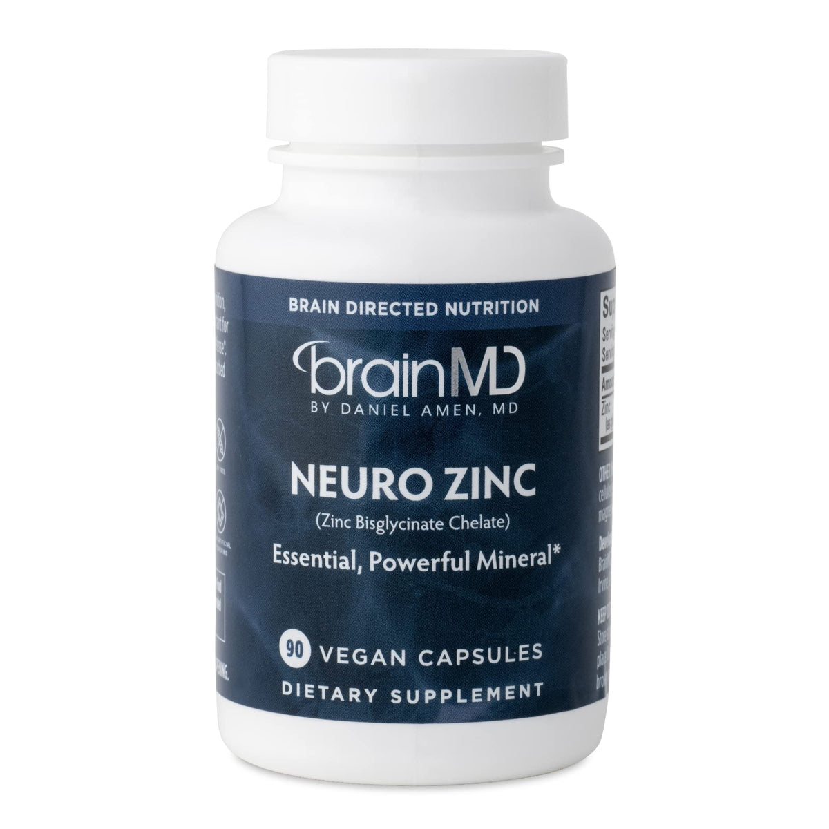 BrainMD Neuro Zinc 90 capsules bottle front view