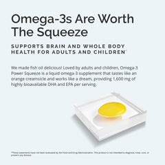 Ingredients panel for BRAINMD Omega-3 Power Squeeze Citrus Blast