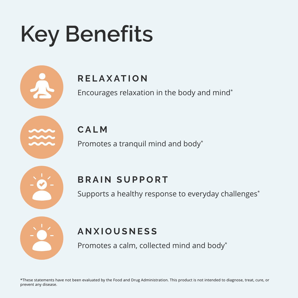 Ingredients include Vitamin B6, Magnesium, Lemon Balm with GABA