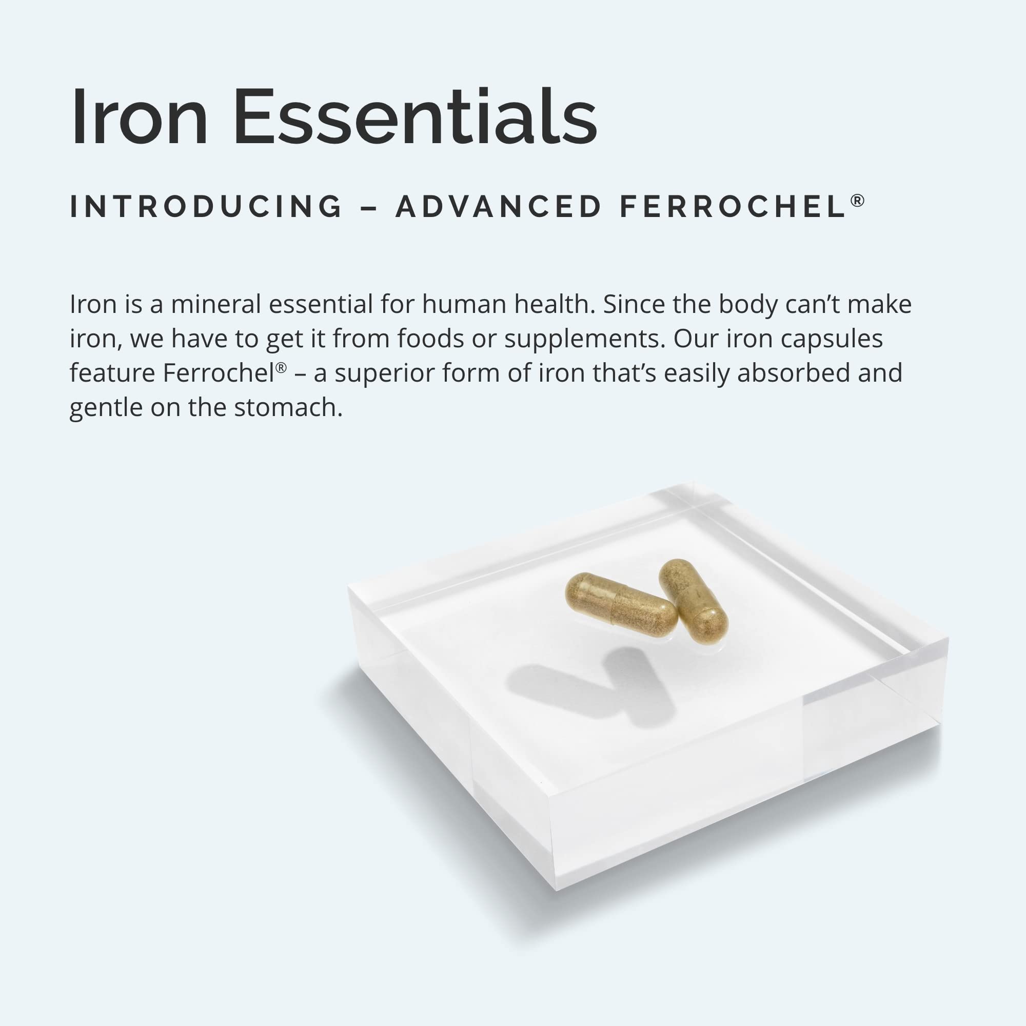 Illustration of ferrous bisglycinate (Ferrochel) iron