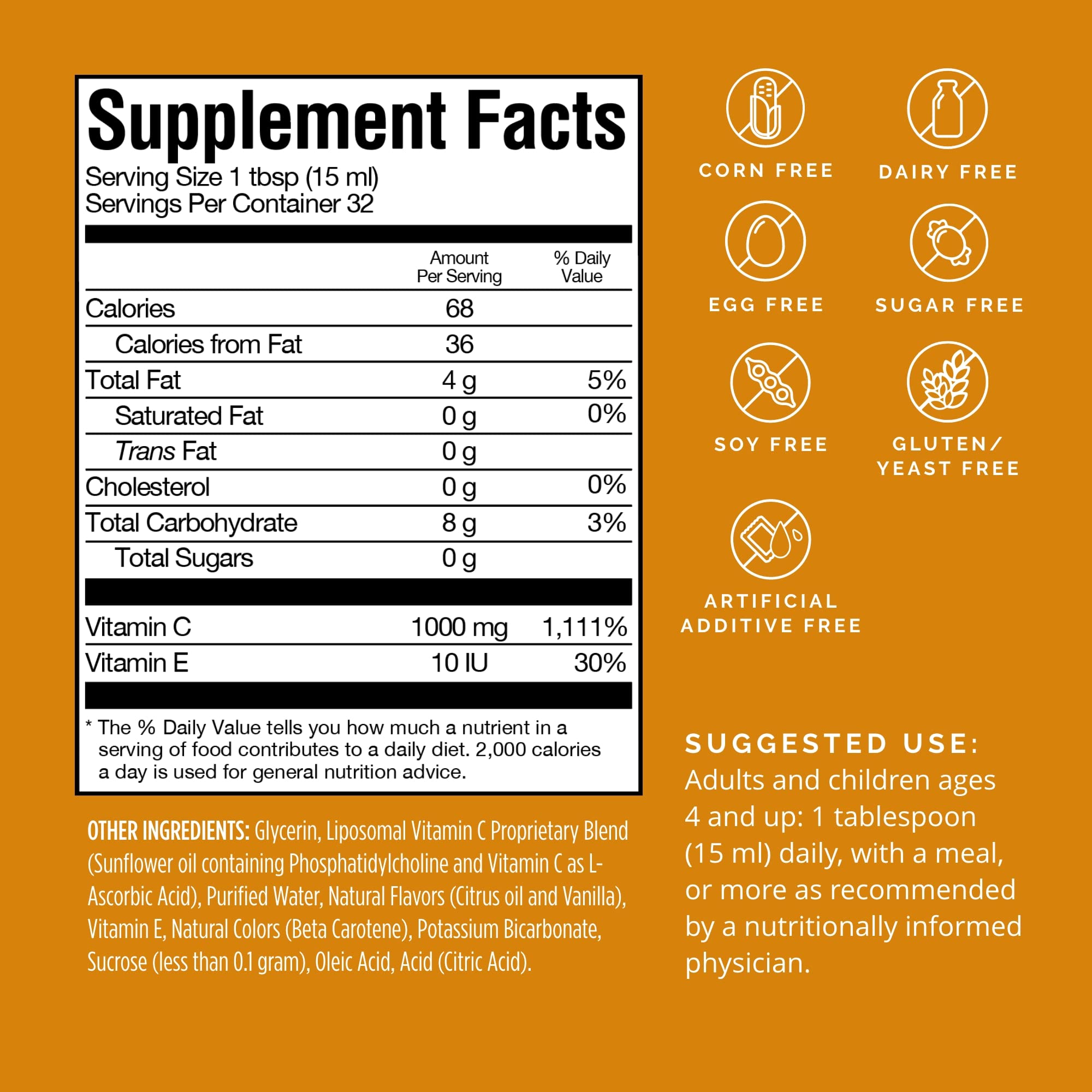Close-up of Neuro-C Citrus Vanilla label showing 1000 mg Vitamin C