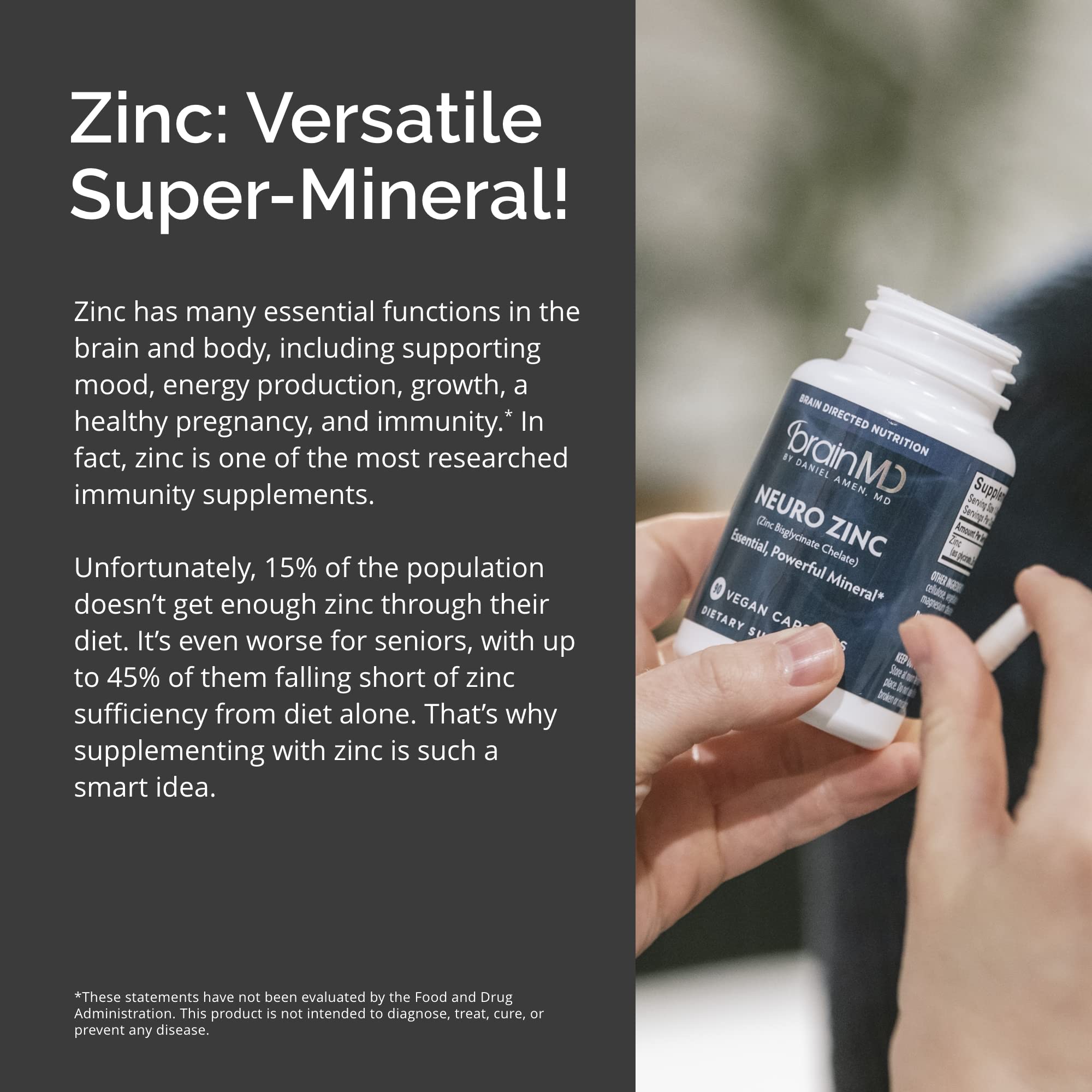 Close-up of Neuro Zinc capsules