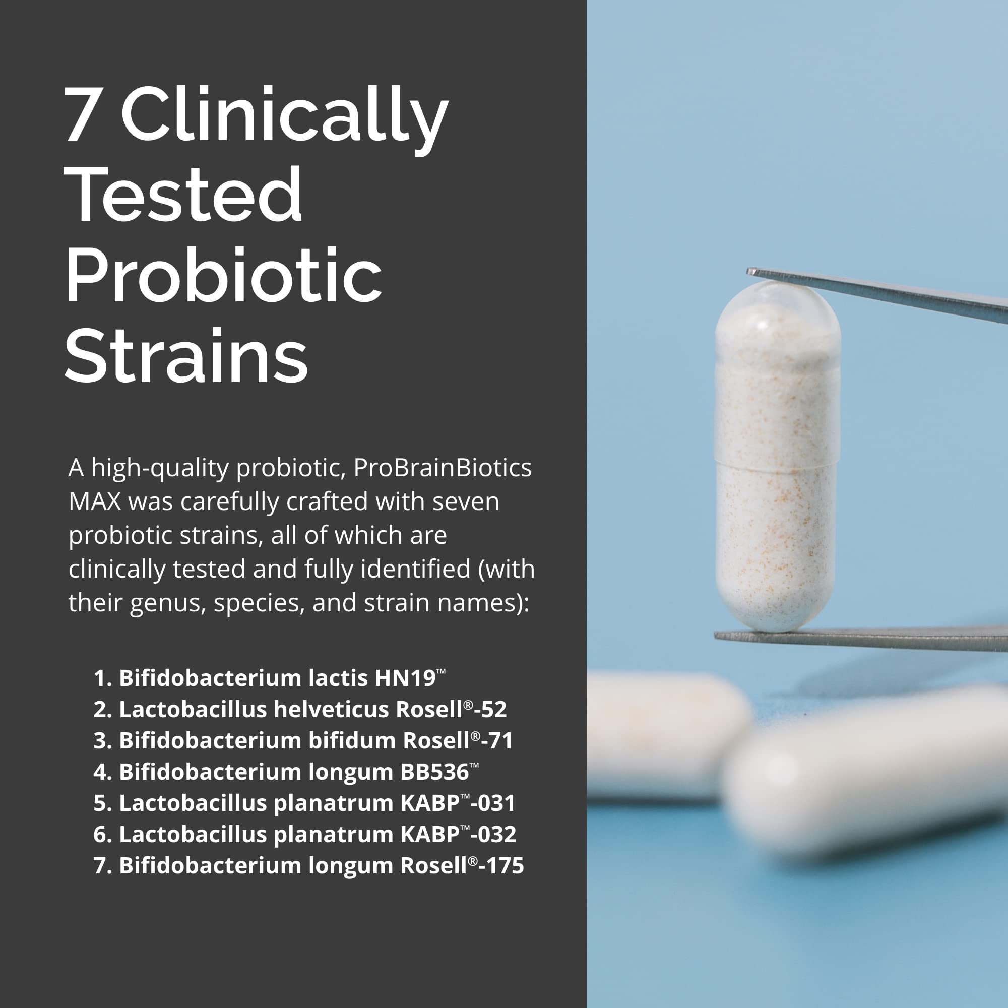 Gluten-free label on BrainMD ProBrainBiotics MAX packaging