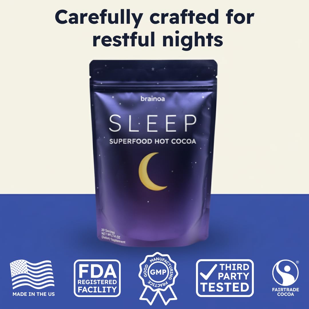 Relaxing bedtime ritual with warm Brainoa Sleep Cocoa