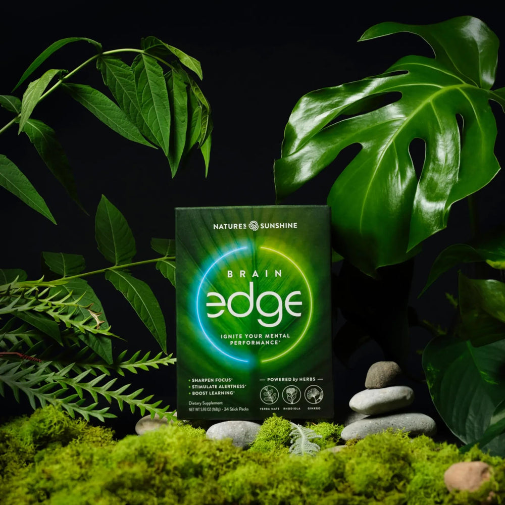 Close-up of Brain Edge label and ingredients