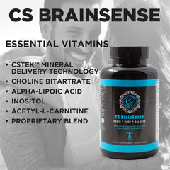 BrainSense capsules spilling from bottle