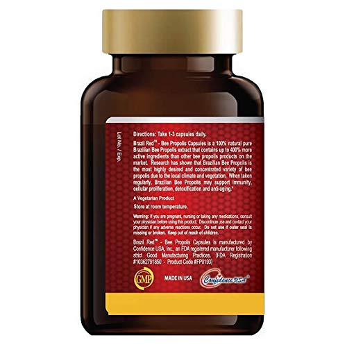 Premium Brazil Red Bee Propolis 120 capsules packaging