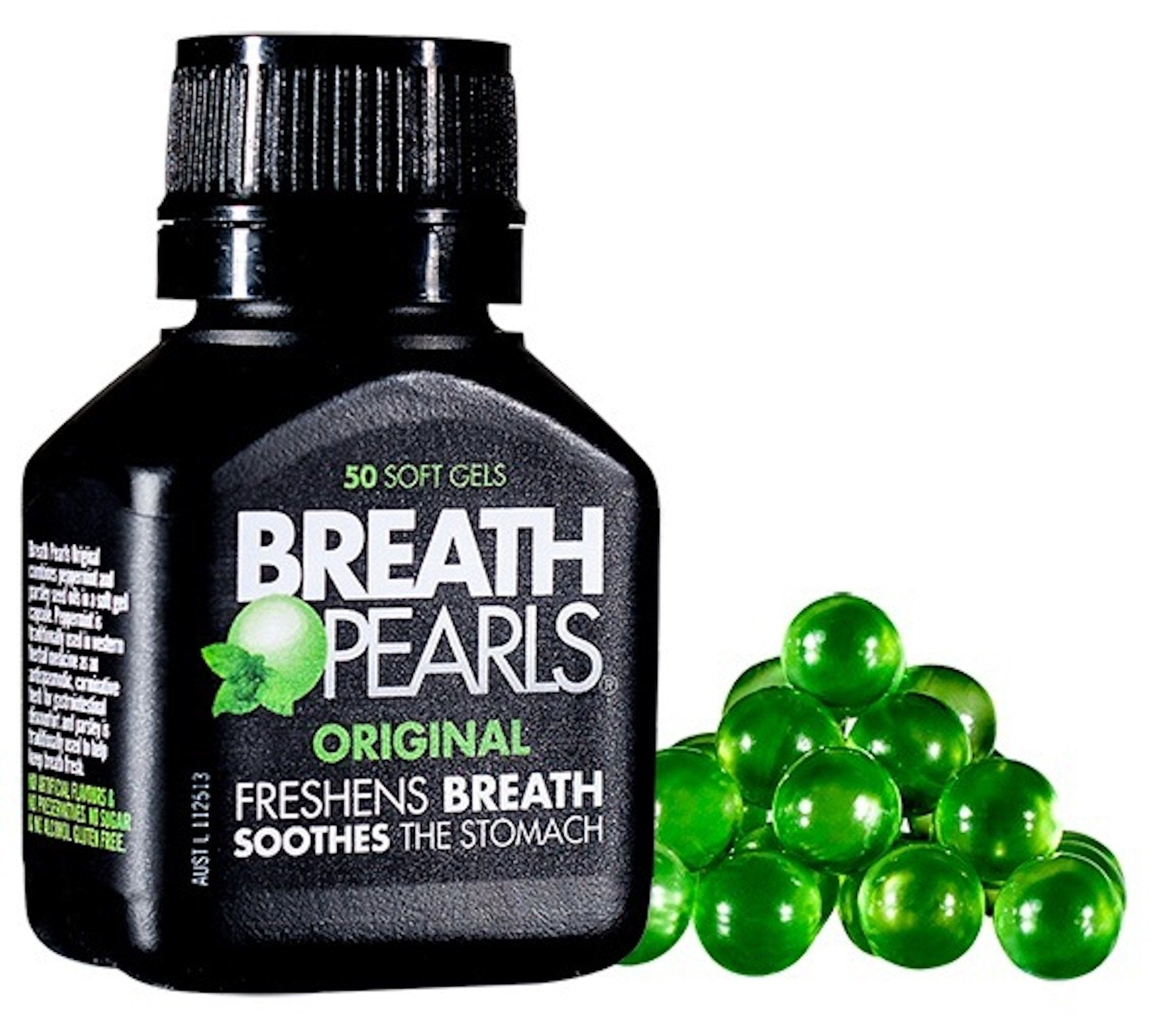 Breath Pearls Original bottle front view