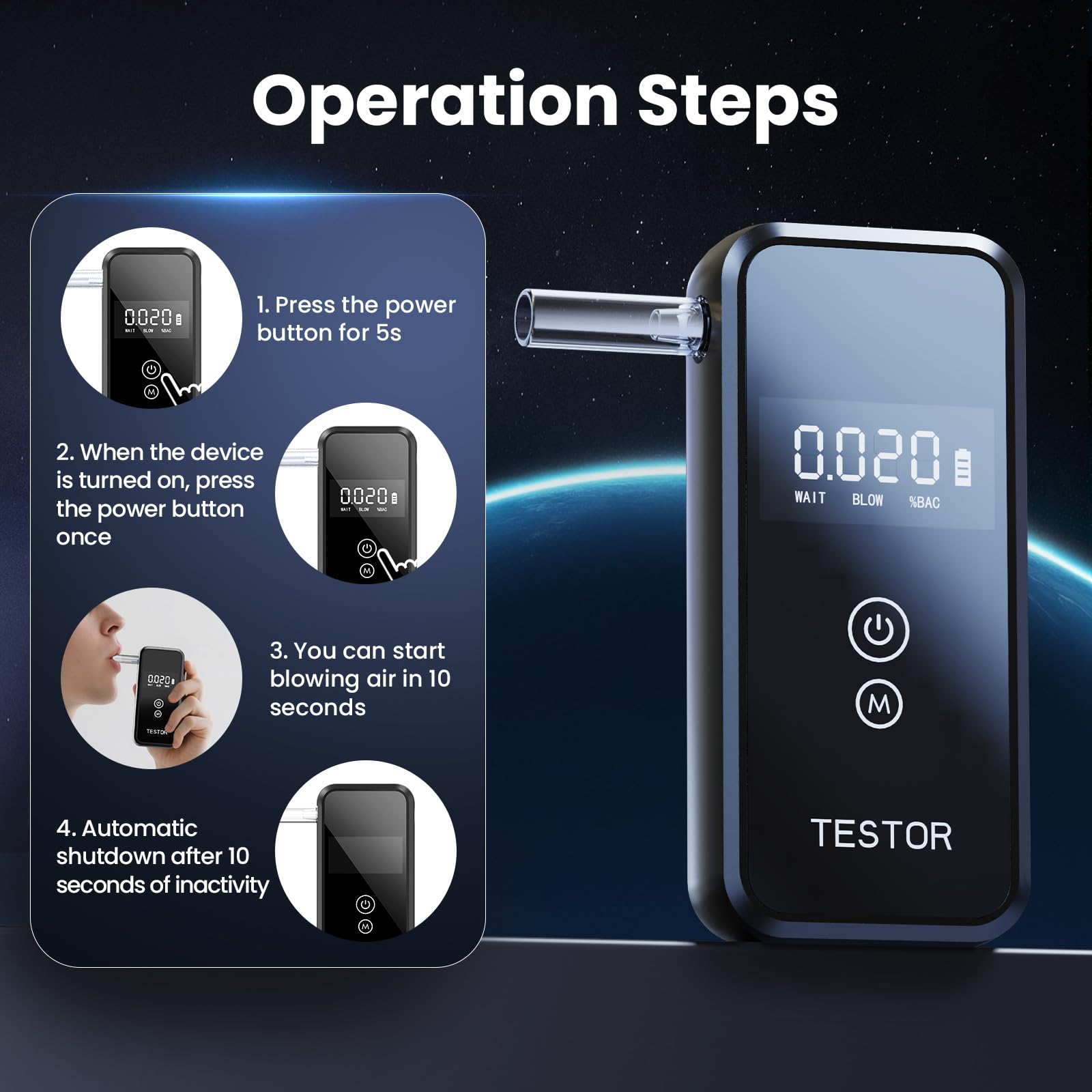 Breathalyzer in pocket or glove compartment for road trips