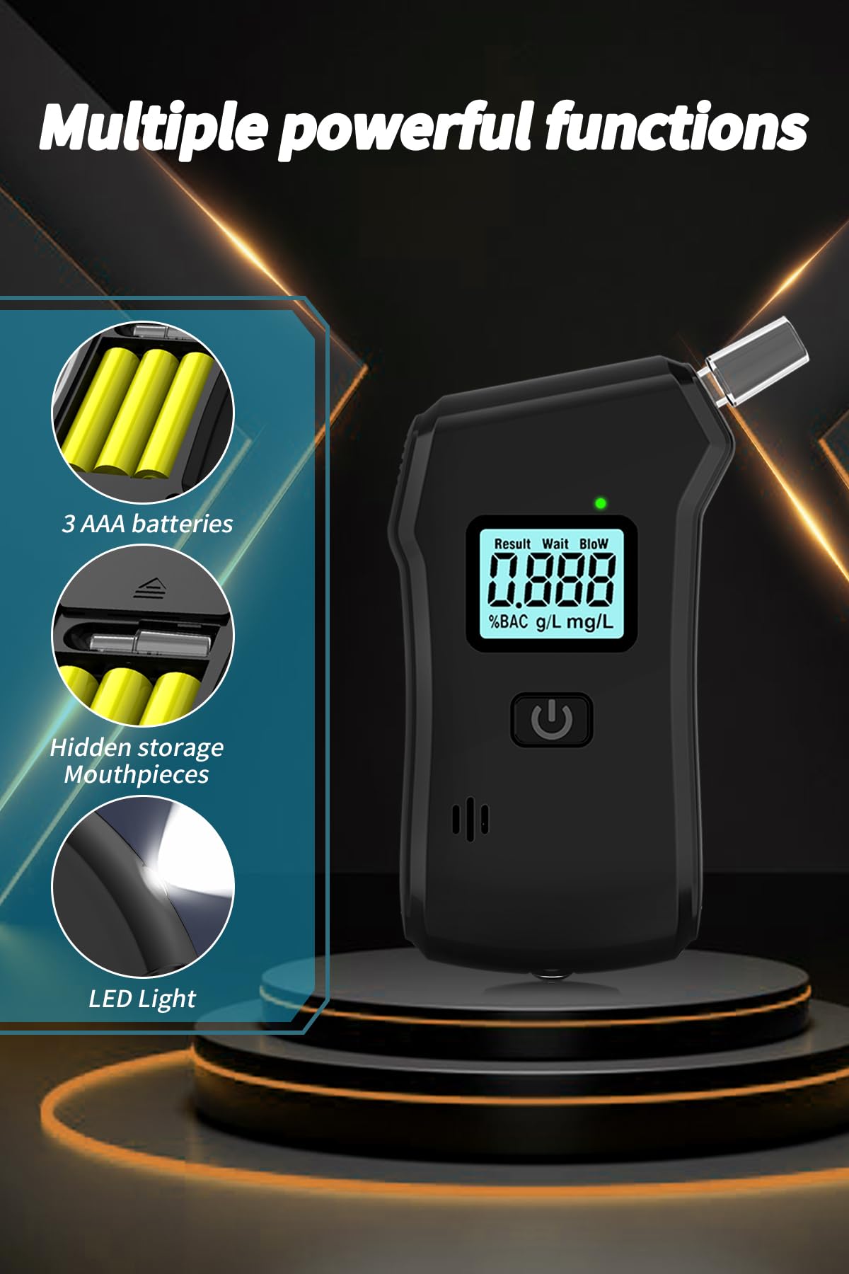 Breathalyzer 2025 shows its lightweight 60 g compact design