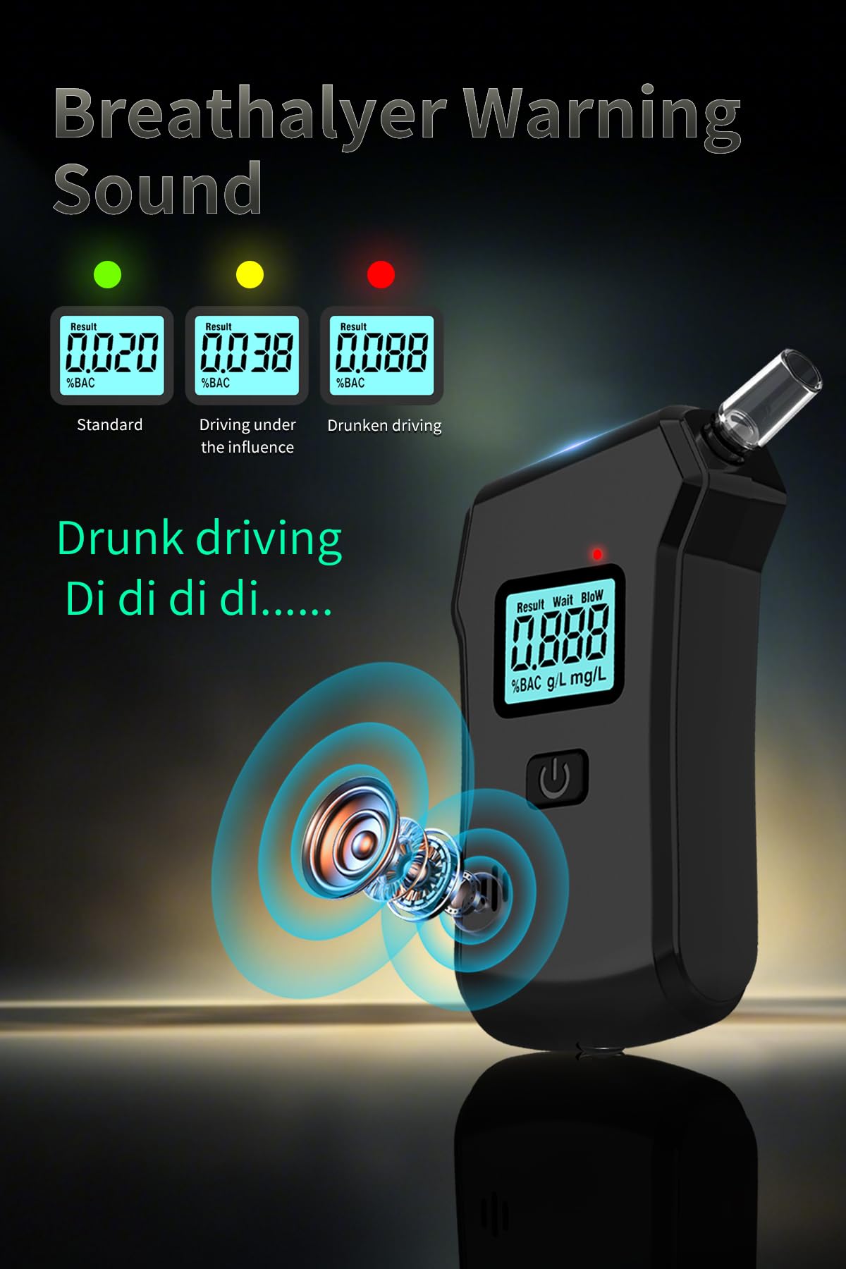 Breathalyzer 2025 featuring a mini flashlight for low-light use