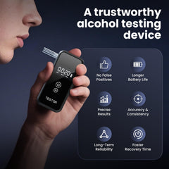 Breathalyzer LCD display showing a result