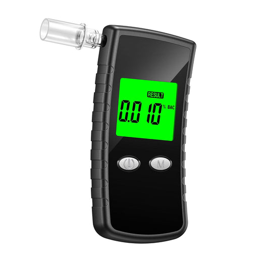 Breathalyzer device with LCD display and sleek black body