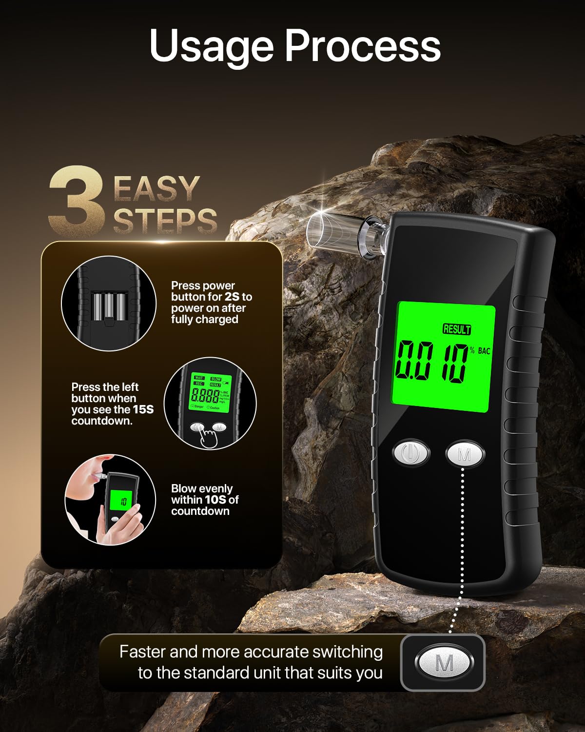 Includes 10 mouthpieces for multiple tests