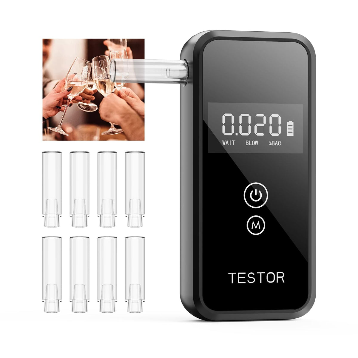 Front view of professional-grade portable breathalyzer