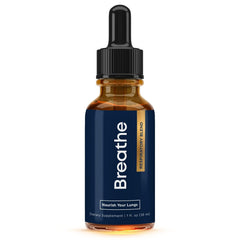 Front view of BREATHE 8-IN-1 Mullein Drops bottle (1 fl oz)