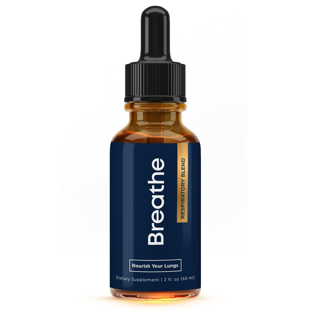 Front view of BREATHE 8-IN-1 Mullein Drops 2oz bottle