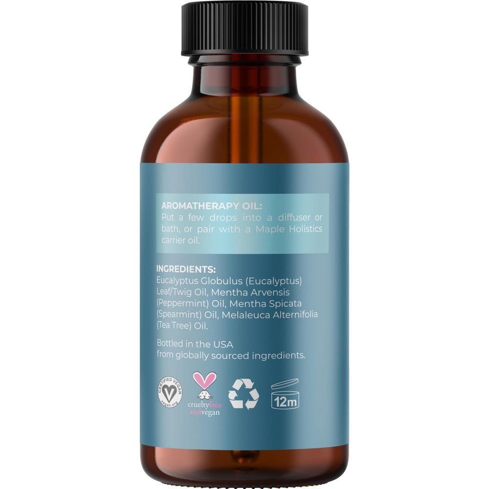 Natural essential oil blend featuring spearmint and tea tree oils