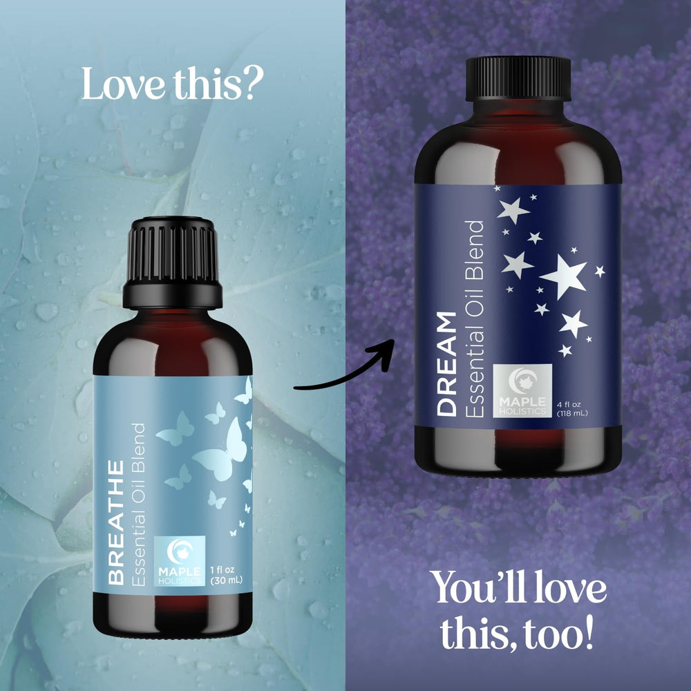 Product shot of Breathe essential oil 1 fl oz bottle