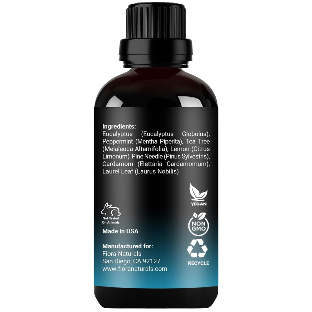 Illustration of seven oils included in Breathe blend