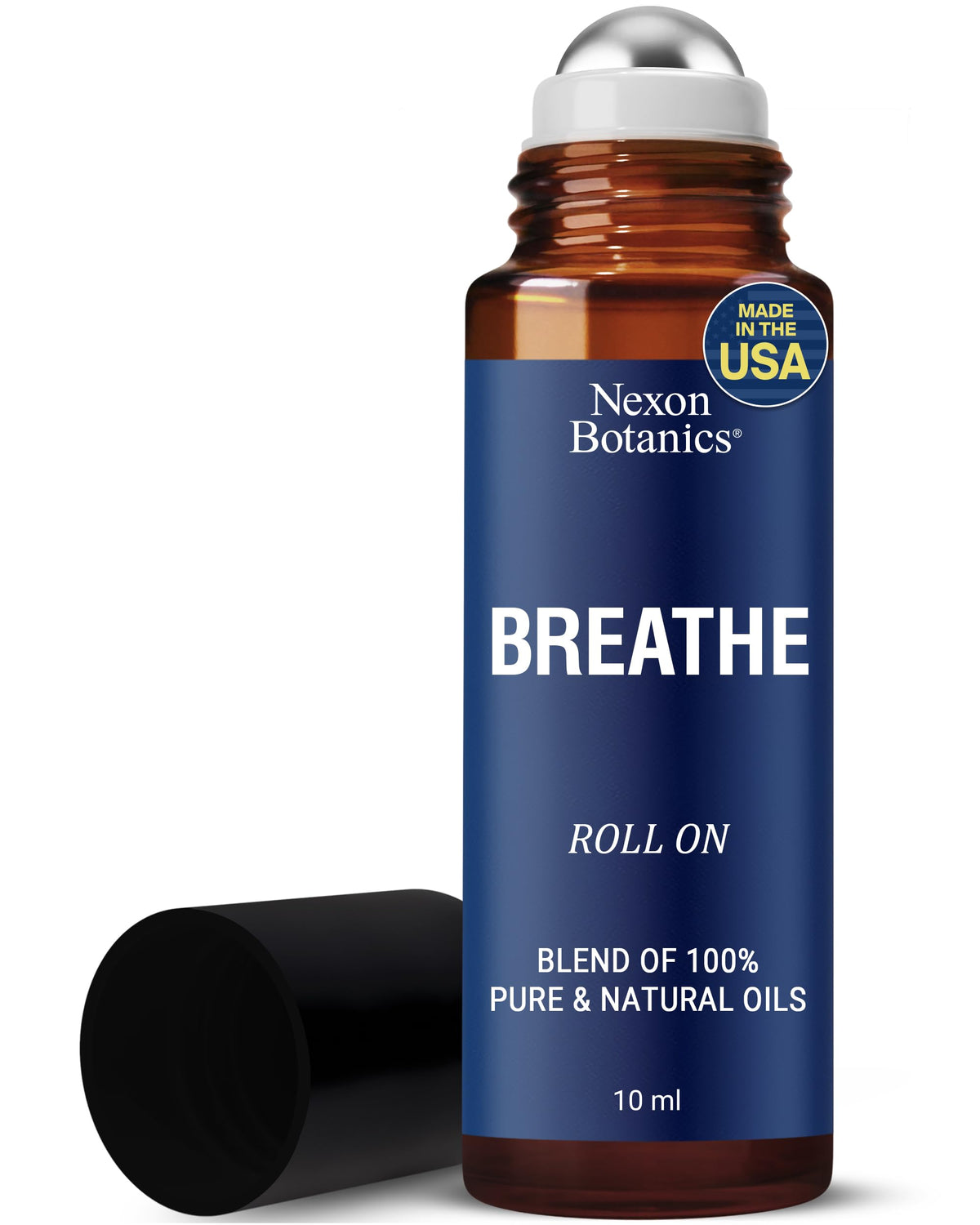 Breathe Essential Oil Roll-On 10 ml bottle on white background