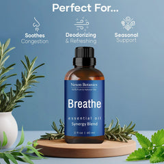 Ingredients panel showing eucalyptus, rosemary, peppermint, and niaouli
