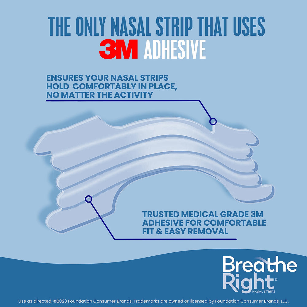 Breathe Right nasal strips demonstrating snoring relief during sleep.