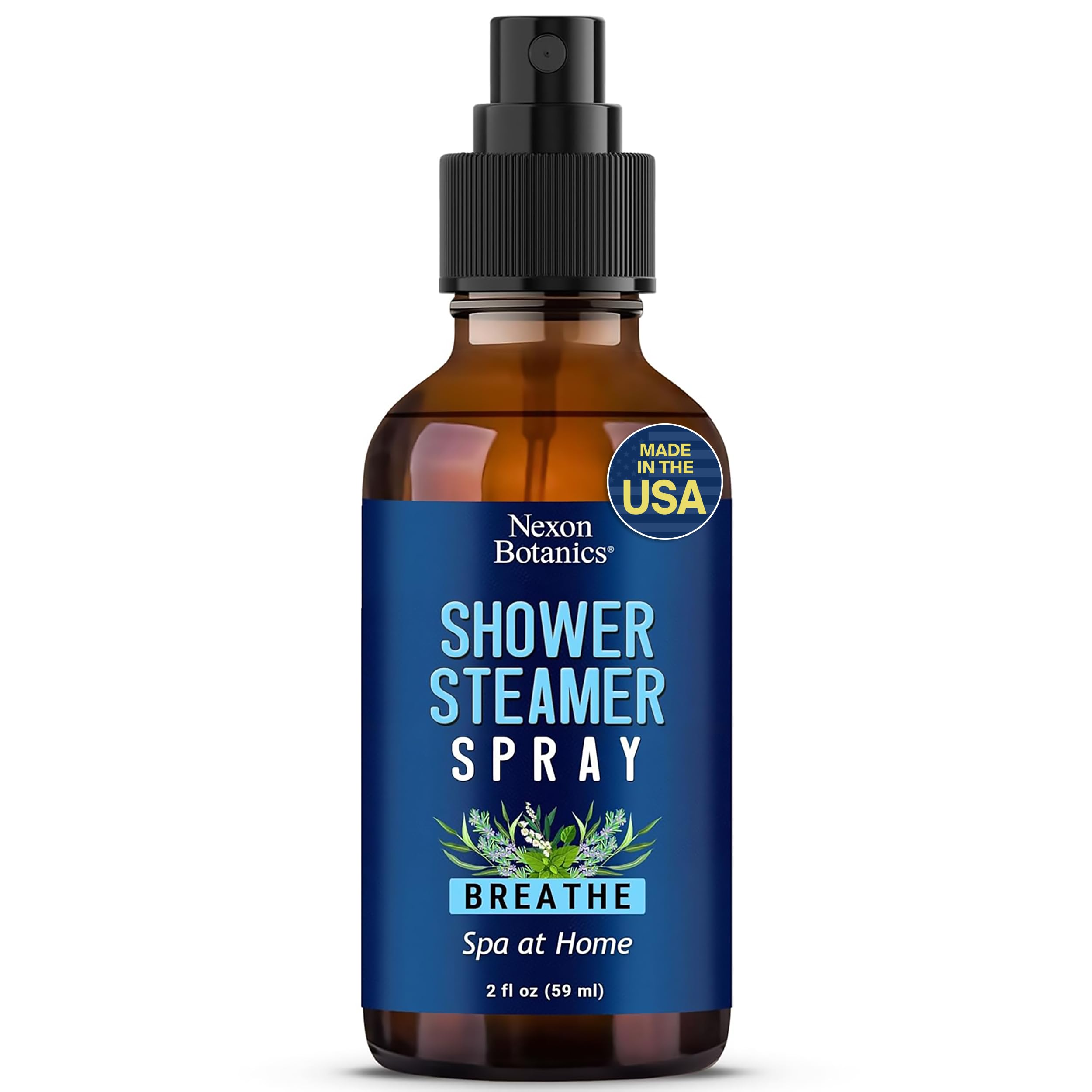 Front view of Breathe Shower Steamer Spray 2 oz bottle