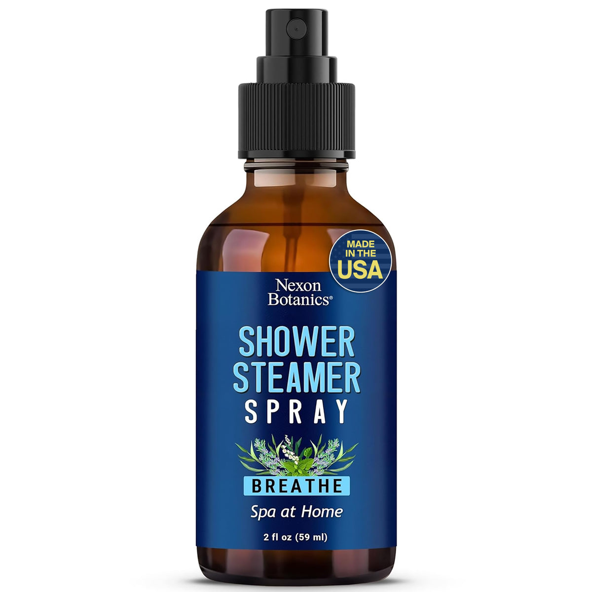 Front view of Breathe Shower Steamer Spray 2 oz bottle