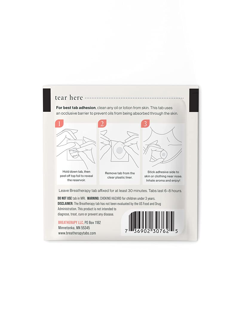 Breatherapy aroma patch close up on oils blend ingredients