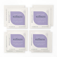 Breatherapy aroma patch close-up reveals natural essential oil blend notes.