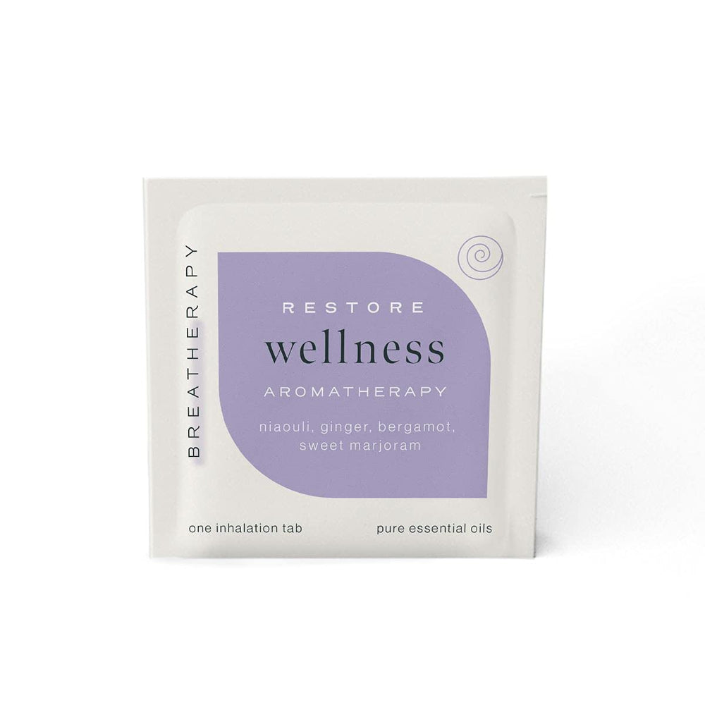 Breatherapy aroma patch close-up of niaouli essential oil ingredients.