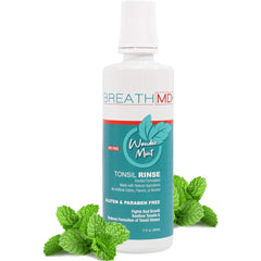 BreathMD Tonsil Rinse bottle labeled Wonder Mint