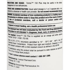 Breckenridge Ferrex 150 Polysaccharide Iron Complex bottle label