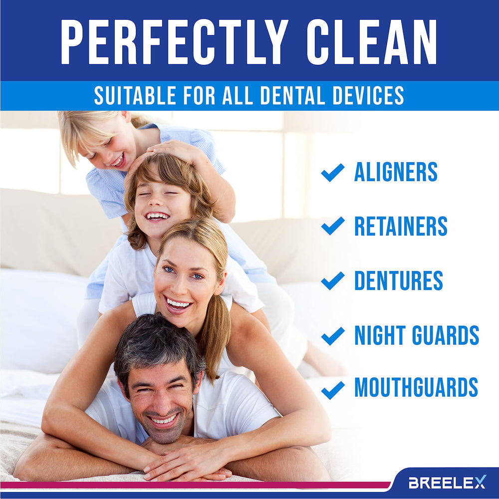Close-up of Breelex denture cleaner tablets