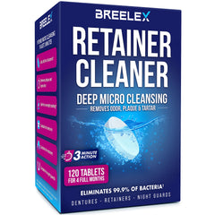 Breelex denture cleaning tablets 120-count package