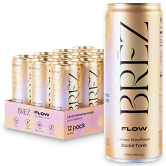 Front view of BRĒZ Flow Lion’s Mane Drink 12-pack
