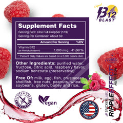 Vegan, gluten-free and soy-free B12 supplement packaging